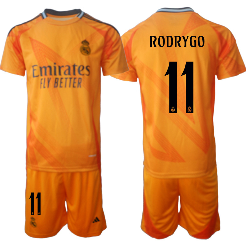 Men 2024-2025 Club Real Madrid away orange #11 Soccer Jersey->real madrid jersey->Soccer Club Jersey